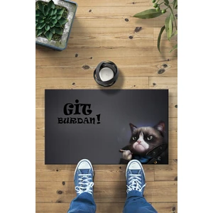 Buket Home Git Buradan Koyu Kedi Dekoratif Kapı Önü Paspası