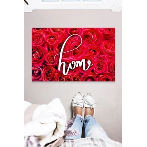 Buket Home Kırmızı Gül Home Dekoratif Kapı Önü Paspası