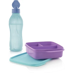 Eko Şişe Suluk 750 ml Kolay Kapak ve Bölmeli Beslenme Kutusu 550 ml Set