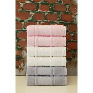 Camellia Havlu 6'lı Krem Pembe Gri