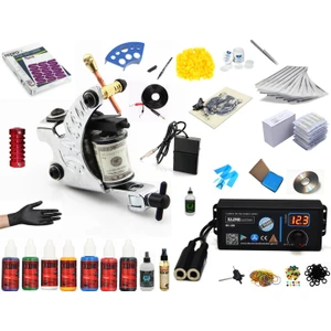 XL499 Silver Desıgn Tattoo Dijital Tattoo Dövme Makinası Seti Profesyonel