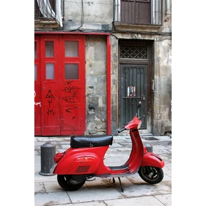 Vespa Motorsiklet Kanvas Tablo