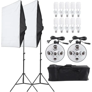50X70CM 5 Duylu Softbox Sürekli Işık Ikili Set 2m Işık Ayak Stand
