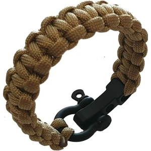 Ayarlı Metal Tokalı Paracord Bileklik #k.bej Ip - Siyah