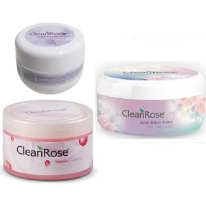 Clean Rose Gül Özlü Vazelin+Dudak Balmı+Ayak Bakım Kremi-Cilt ve Ayak Bakım Seti