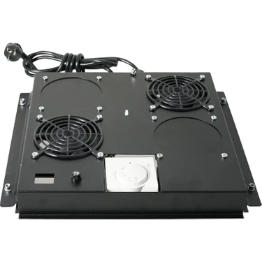 Canovate 2'li Rack Kabinet Fan Modülü Termostatlı Ral 9005