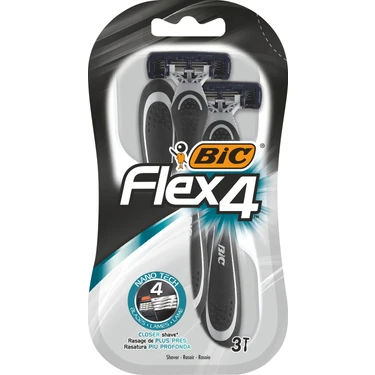 Bic Flex 4 Tıraş Bıçağı 3'lü (4 Bıçak) Kullan-At Özellikli Erkek Tıraş