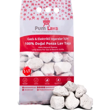 Pumice World Lav Taşı Beyaz, Ponza Mangal Taşı, Mangal Kömürü, Izgara