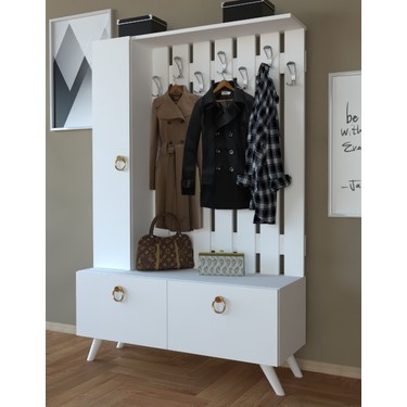 decomech mobilya loni portmanto beyaz fiyati taksit secenekleri