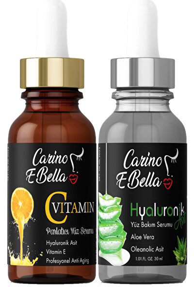 Carino E Bella C Vitamini Serum %20 - Hyaluronik Asit Serum %2 Black 30 ml