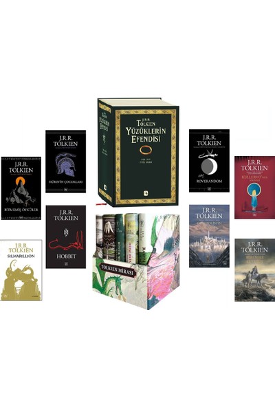 Tolkien Külliyatı 14 Kitap Tam Set (Yüzüklerin Efendisi Üçleme Tek Cilt, Bitmemiş Öyküler, Hobbit, Silmarillion, Hurin'in Çocukları, Tolkien Mirası, Roverandom, Beren Ile Luthien, Gondolin, Kullervo)