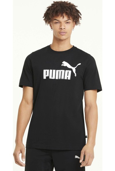 Puma Ess Logo Tee Erkek T-Shirt Black