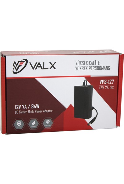 Valx VPS-127 12V 7A 84W Plastik Kamera Adaptörü