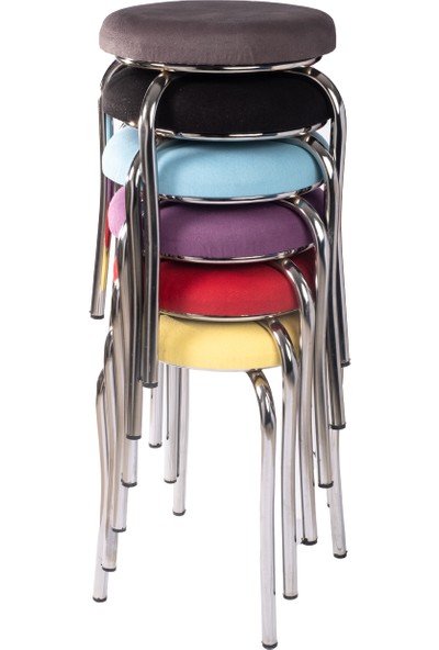 Ekip Shop Tabure Mutfak Sandalyesi Tay Tüyü Kumaş 6 Adet