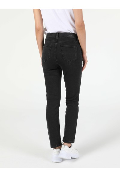 Colins 760 DIANA Yüksek Bel Dar Paça Super Slim Fit Siyah Kadın Jean Pantolon