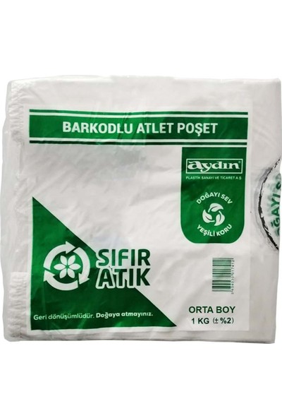 Aydın Plastik Çevre Dostu Atlet Poşet (Barkodlu) Orta - 1 kg