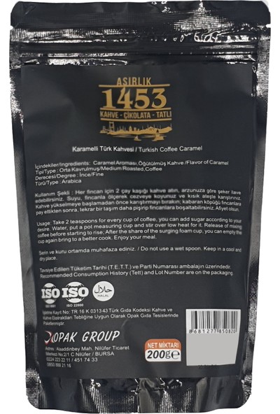 Asırlık Kahve 1453 Karamelli Türk Kahvesi 200 gr
