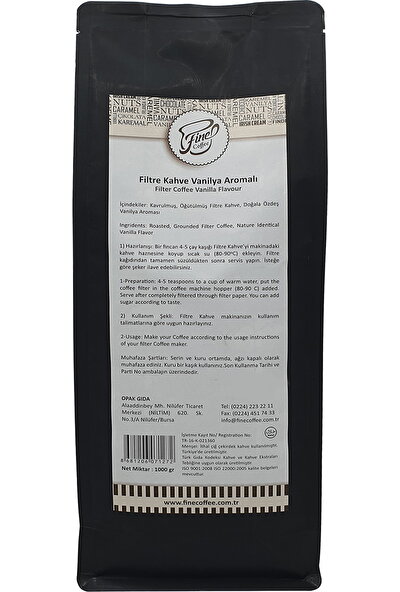 Fine Coffee Vanilyalı Filtre Kahve ( 1000 gr )