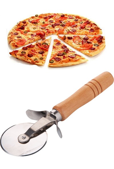 Queen's Kitchen Ahşap Saplı Çelik Bıçaklı Lüx Pizza Kesici