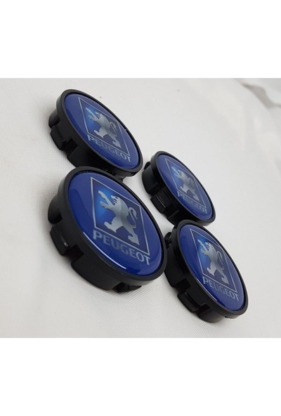 Duru Doruk Jant Göbeği Peugeot 65/62 (62MM Yuva) 4lü Set Mavi Plasto Damla