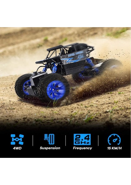 1:18 Rock Crawler 4 Çeker Kumandalı Şarjlı Arazi Aracı