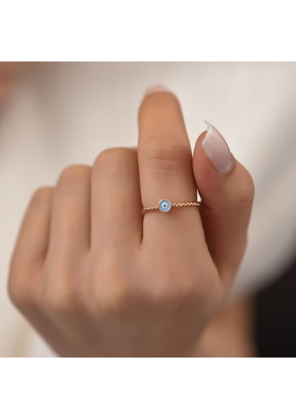 Ayyıldız Kuyumculuk Kadın Burgu Mine Göz Altın Yüzük