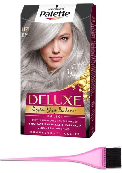 Palette Saç Boyası U71 Buzul Grisi+Boyama Fırçası