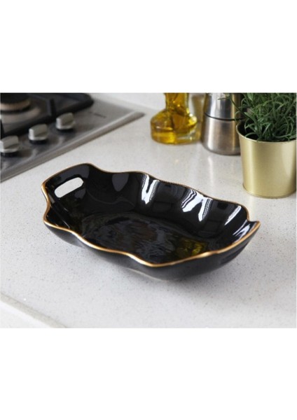 Gönül Salata Kasesi Seramik Siyah Gold