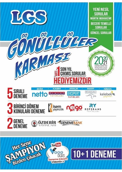 Gönüllüler Karması 2021 LGS 10+1 Deneme Seti
