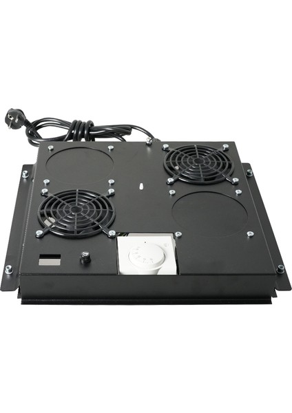 2'li Rack Kabinet Fan Modülü Termostatlı Ral 9005 Siyah