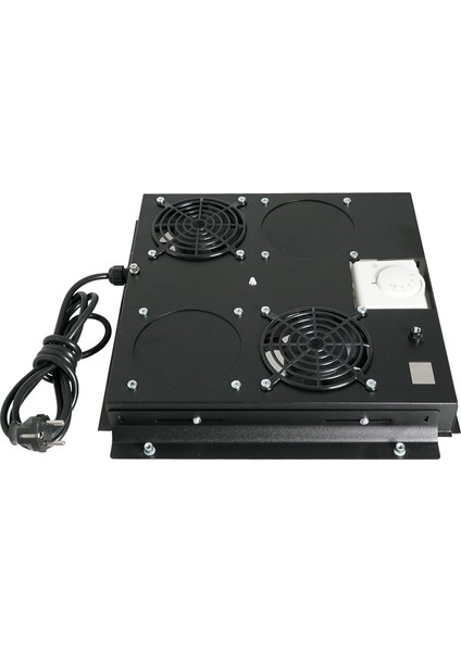 2'li Rack Kabinet Fan Modülü Termostatlı Ral 9005 Siyah