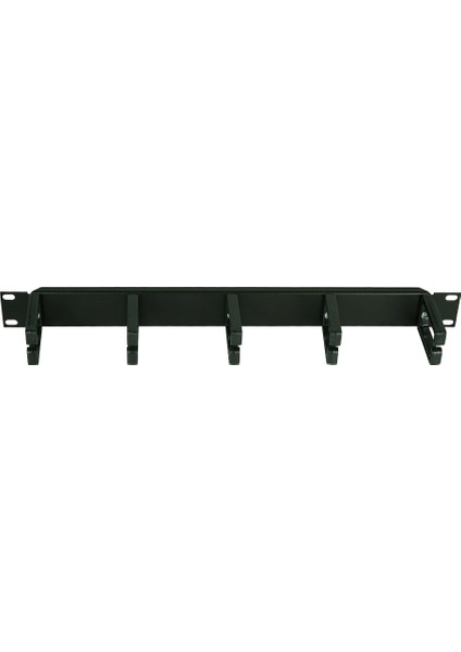 1u 19'' Metal Kancalı Yatay Kablo Organizer Siyah