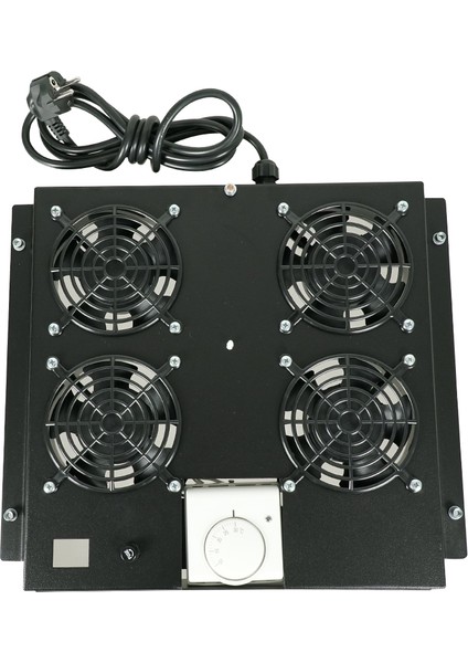 4lü Rack Kabinet Fan Modülü Termostatlı Ral 9005 Siyah