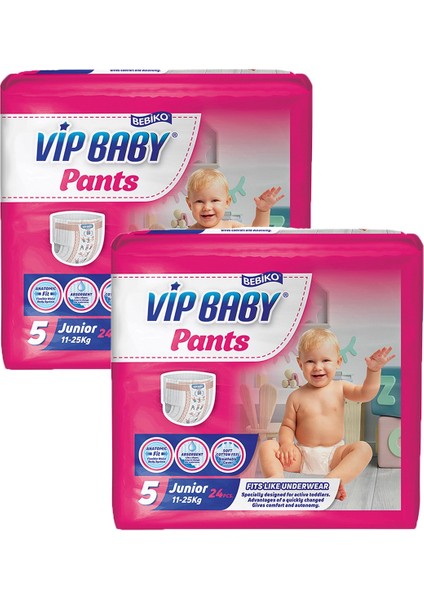 Bebiko Vip Baby Bebek Bezi Junior 5 Numara 24 Adet 2'li Set