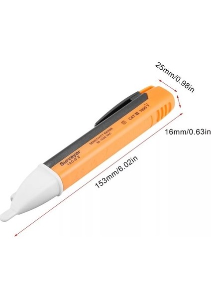 Işıklı ve Sesli Temassız Faz Kontrol Kalemi Dijital Voltaj Dedektörü