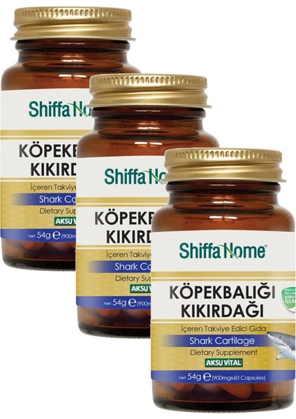 3 Adet Köpekbalığı Kıkırdağı 900 mg 60 Kapsül