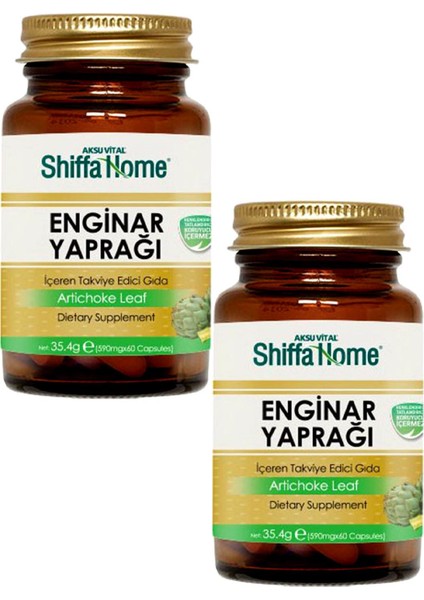 2 Adet Aksuvital Enginar Yaprağı 475 mg 60 Kapsül