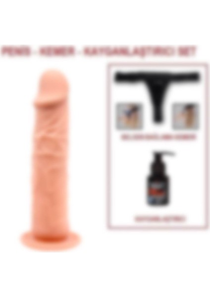 Lilitu Shop 20 Cm Belden Bağlamalı Vantuzlu Dildo Penis Set