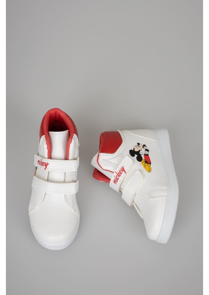 Baskılı Beyaz Garnisi Kırmızı Cırtlı Bot modelleri