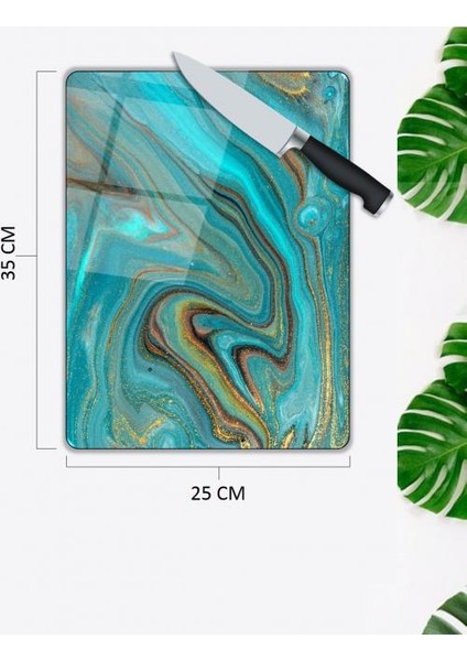 Pi Dekorasyon Renkli Desen Cam Kesme Tablası