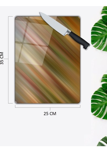 Pi Dekorasyon Kahve Alacalı Cam Kesme Tablası