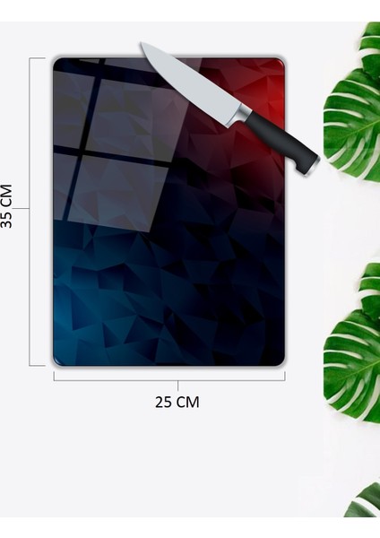 Pi Dekorasyon Koyu Prizma Desen Cam Kesme Tablası