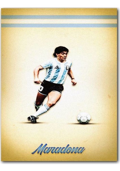 Ahşap Tablo Diego Maradona Sahada