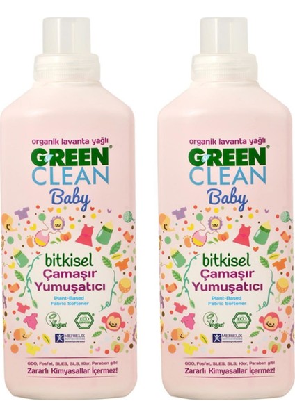 Green Clean Organik Lavanta Yağlı Baby Çamaşır Yumuşatıcısı 1000 ml 2 Adet