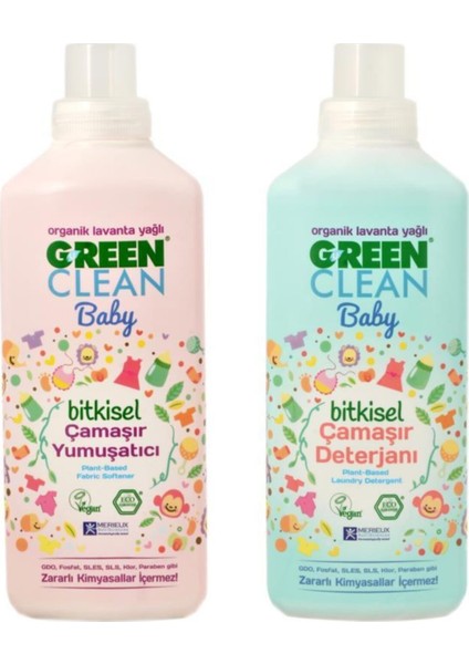 Green Clean Baby Çamaşır Deterjanı 1 Lt Baby Yumuşatıcı 1 Lt