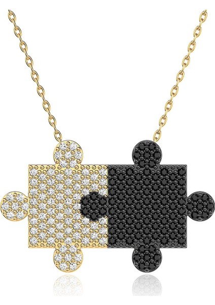 Yap Boz Puzzle Altın Kaplama Gümüş Kolye