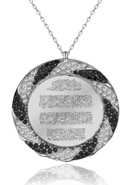 Burgu Çerçeve Nazar Duası Gümüş Kolye