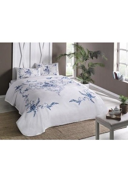 Lavinia Tek Kişilik Pike Takımı Mavi