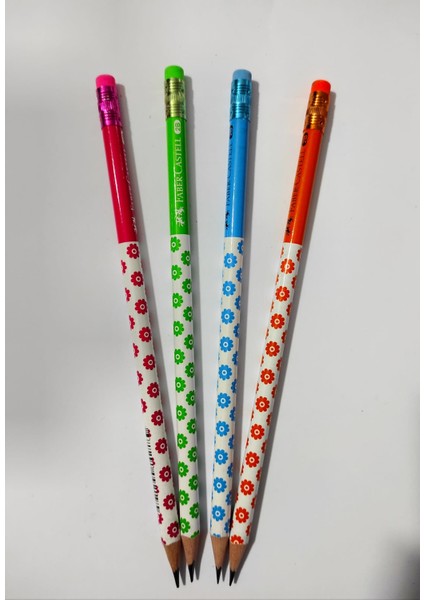 Flowers 2b Silgili Kurşun Kalem Seti 4'lü