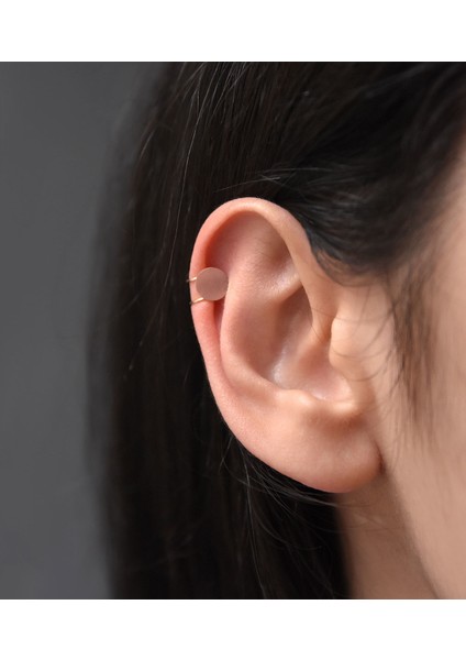 925 Ayar Gümüş Rose Altın Kaplama Yuvarlak Kıkırdak Küpe fiyatları